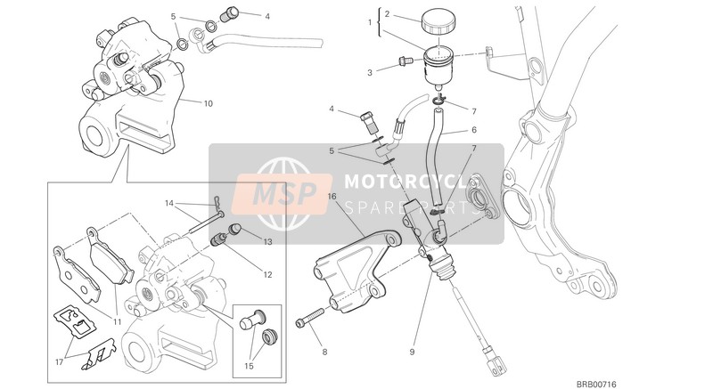 Ducati SCRAMBLER DESERT SLED USA 2018 Sistema frenante posteriore per un 2018 Ducati SCRAMBLER DESERT SLED USA