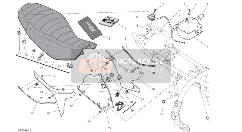 Ducati SCRAMBLER DESERT SLED USA 2018 Asiento para un 2018 Ducati SCRAMBLER DESERT SLED USA