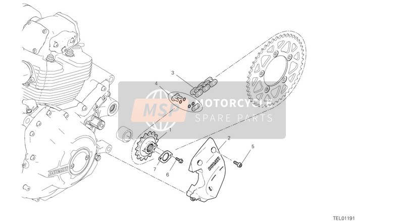 Ducati SCRAMBLER DESERT SLED USA 2019 Pignone anteriore - Catena per un 2019 Ducati SCRAMBLER DESERT SLED USA