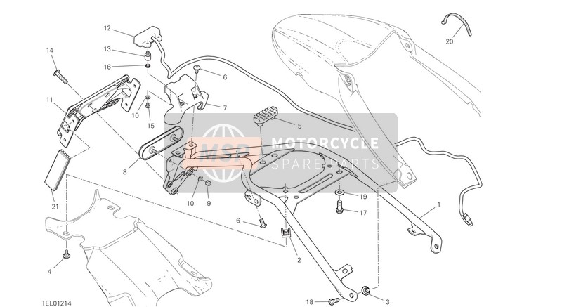 Ducati SCRAMBLER DESERT SLED USA 2019 PLATE HOLDER for a 2019 Ducati SCRAMBLER DESERT SLED USA