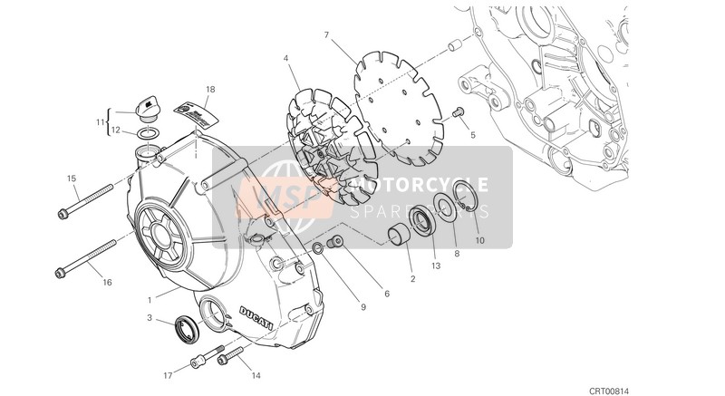 Ducati SCRAMBLER DESERT SLED USA 2020 Koppelingsdeksel voor een 2020 Ducati SCRAMBLER DESERT SLED USA