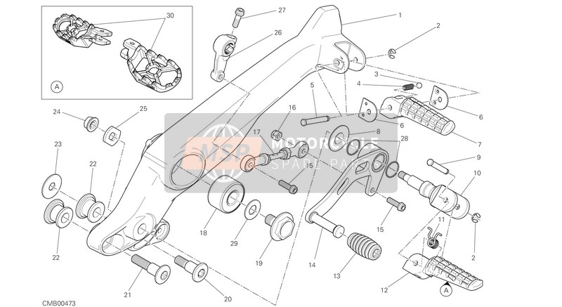 96280211B, Scr Cnc Aluminium Footpeg Set, Ducati, 0