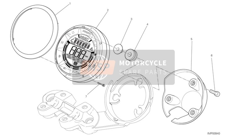 Ducati SCRAMBLER FLAT TRACK PRO EU 2016 Instrumentenpaneel voor een 2016 Ducati SCRAMBLER FLAT TRACK PRO EU