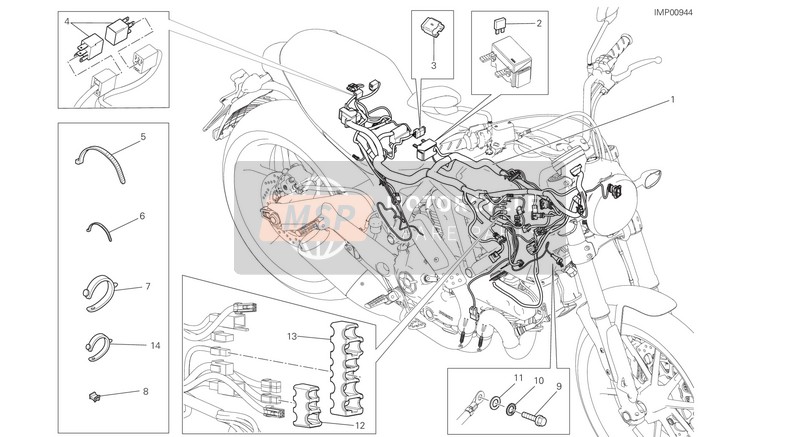 Ducati SCRAMBLER FLAT TRACK PRO EU 2016 Arnés de cableado para un 2016 Ducati SCRAMBLER FLAT TRACK PRO EU