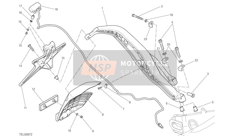 Ducati SCRAMBLER FULL THROTTLE EU 2016 Soporte de placa para un 2016 Ducati SCRAMBLER FULL THROTTLE EU