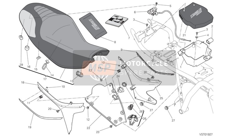 Ducati SCRAMBLER FULL THROTTLE EU 2016 Siège pour un 2016 Ducati SCRAMBLER FULL THROTTLE EU