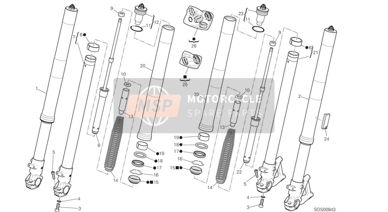 Ducati SCRAMBLER FULL THROTTLE EU 2020 FRONT FORK for a 2020 Ducati SCRAMBLER FULL THROTTLE EU