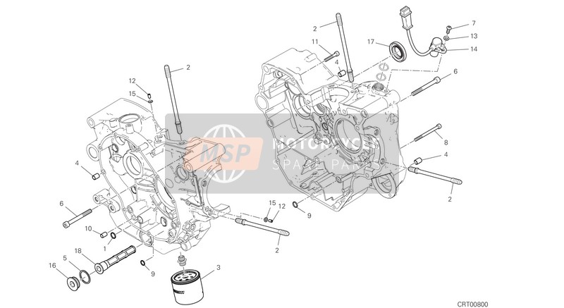 Ducati SCRAMBLER FULL THROTTLE EU 2020 HALF-CRANKCASES PAIR for a 2020 Ducati SCRAMBLER FULL THROTTLE EU