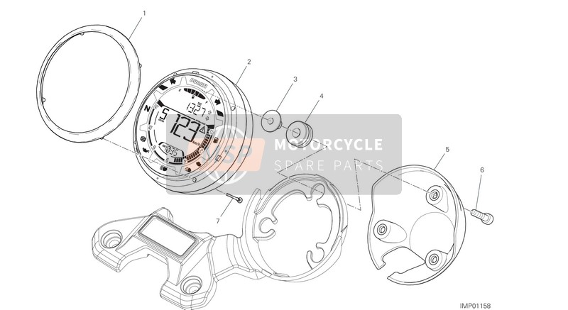 Ducati SCRAMBLER FULL THROTTLE EU 2020 Tablero de instrumentos para un 2020 Ducati SCRAMBLER FULL THROTTLE EU