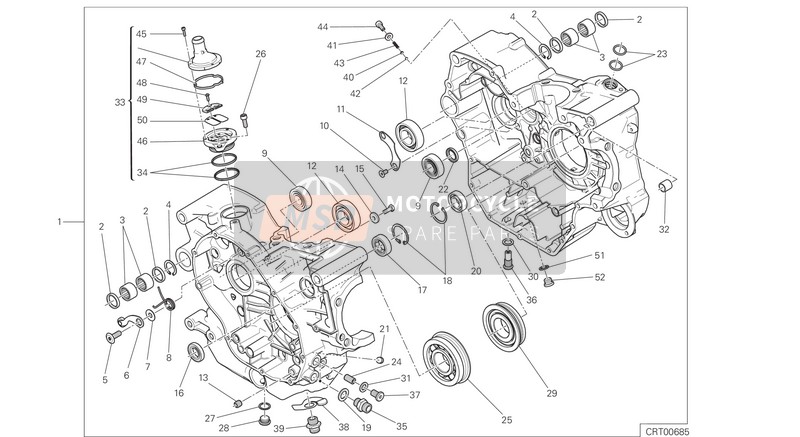 COMPLETE HALF-CRANKCASES PAIR