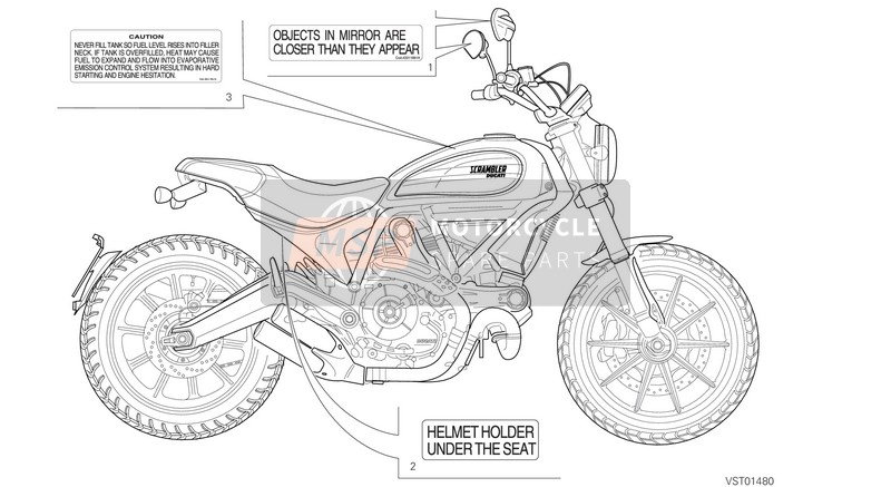 Ducati SCRAMBLER FULL THROTTLE USA 2015 Piastre di posizionamento per un 2015 Ducati SCRAMBLER FULL THROTTLE USA