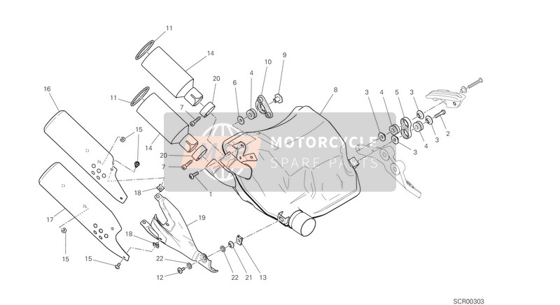 Ducati SCRAMBLER FULL THROTTLE USA 2020 Abgas Schalldämpfer für ein 2020 Ducati SCRAMBLER FULL THROTTLE USA