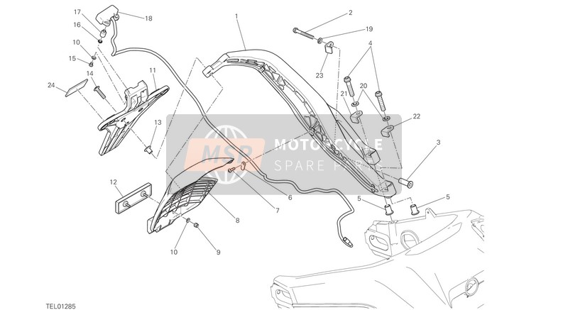 Ducati SCRAMBLER FULL THROTTLE USA 2020 PLATE HOLDER for a 2020 Ducati SCRAMBLER FULL THROTTLE USA