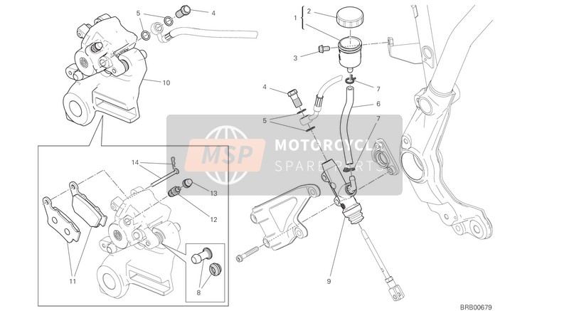 Ducati SCRAMBLER FULL THROTTLE USA 2020 Achterremsysteem voor een 2020 Ducati SCRAMBLER FULL THROTTLE USA