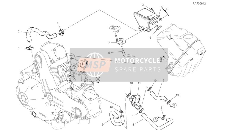 Ducati SCRAMBLER FULL THROTTLE USA 2020 Sistema de aire secundario para un 2020 Ducati SCRAMBLER FULL THROTTLE USA