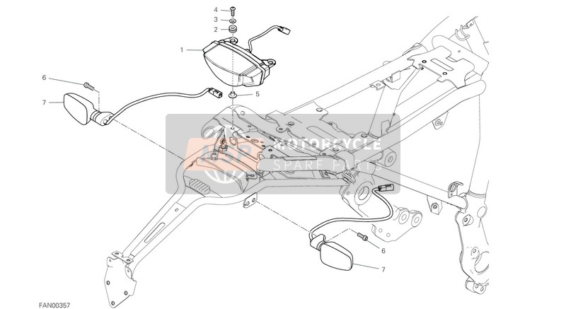 Ducati SCRAMBLER FULL THROTTLE USA 2020 RÜCKLICHT für ein 2020 Ducati SCRAMBLER FULL THROTTLE USA