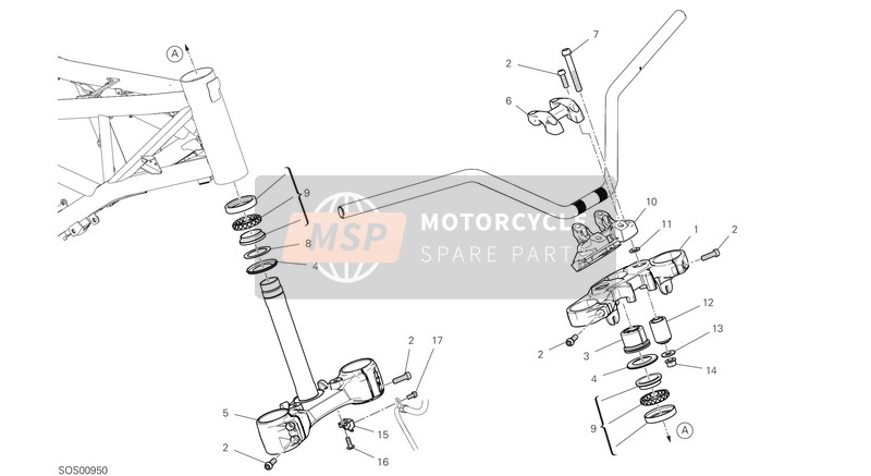 Ducati SCRAMBLER ICON DARK EU 2020 Assemblaggio dello sterzo per un 2020 Ducati SCRAMBLER ICON DARK EU