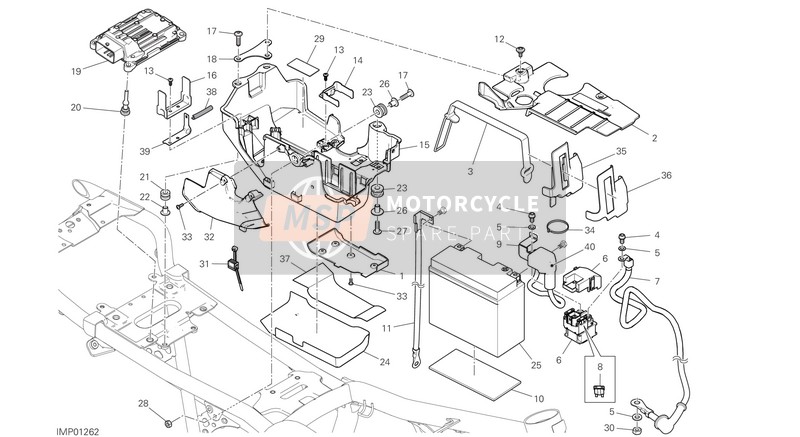 Ducati SCRAMBLER ICON DARK USA 2020 Support de batterie pour un 2020 Ducati SCRAMBLER ICON DARK USA