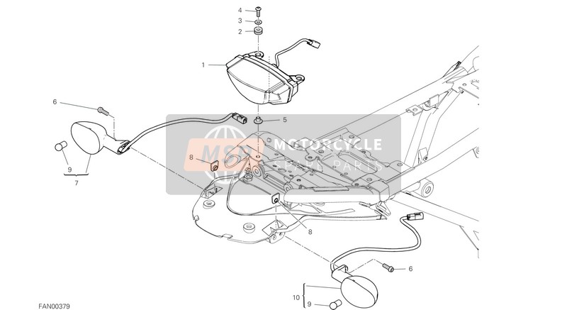 Ducati SCRAMBLER ICON DARK USA 2020 TAILLIGHT for a 2020 Ducati SCRAMBLER ICON DARK USA