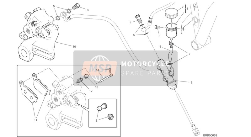 Ducati SCRAMBLER ICON EU 2020 Sistema frenante posteriore per un 2020 Ducati SCRAMBLER ICON EU