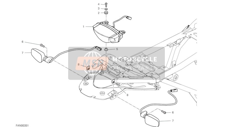 Ducati SCRAMBLER ICON USA 2020 Fanale Posteriore per un 2020 Ducati SCRAMBLER ICON USA