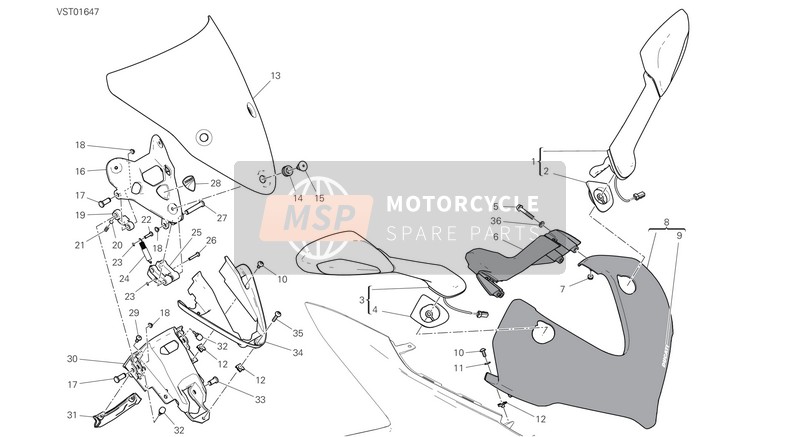 78811651A, Caoutchouc Miroir Droite, Ducati, 0