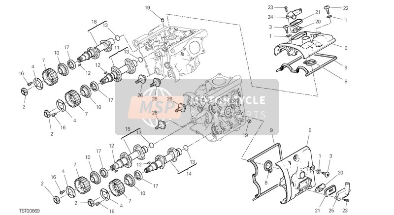Ducati SPC 2020 Cabeza de cilindro : Sistema de cronometraje para un 2020 Ducati SPC