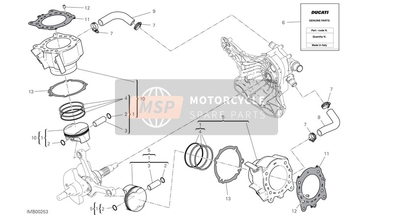 Ducati SPC 2020 Cilinders - Zuigers voor een 2020 Ducati SPC