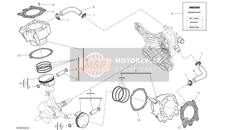 Ducati SPC 2020 Cilindros - Pistones para un 2020 Ducati SPC