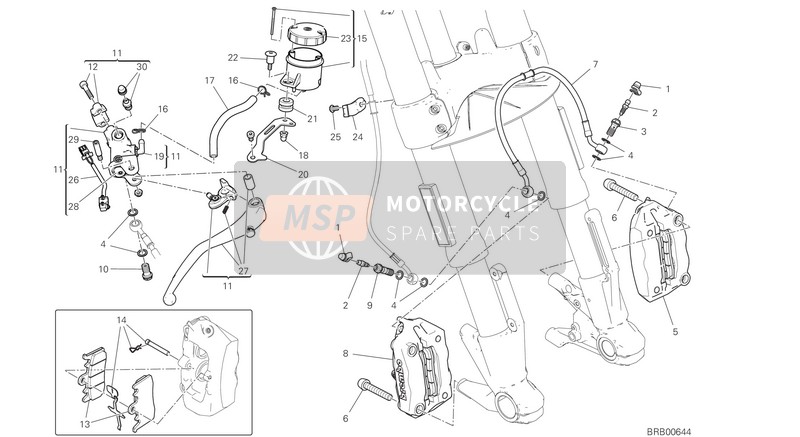 61810981A, Bremsschlauch Vorne SATTEL-SATTEL, Ducati, 0