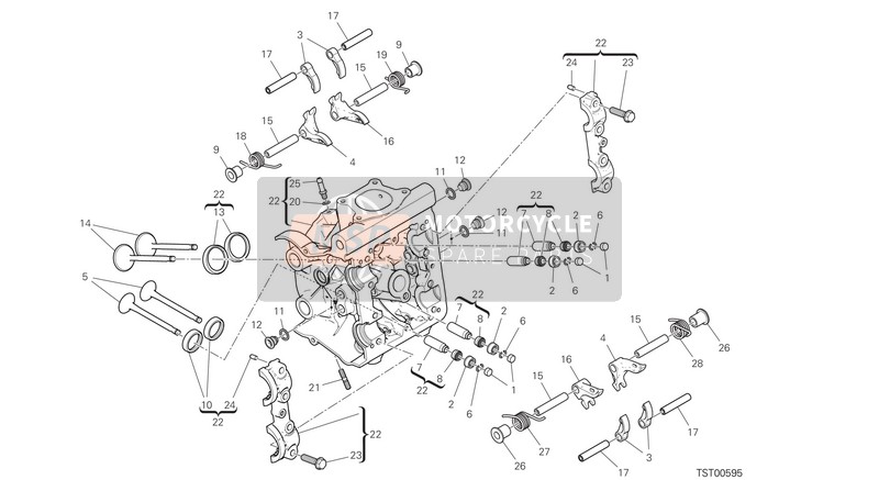 30124141BC, Horizontal CYLINDER-HEAD Assembly  1410, Ducati, 0