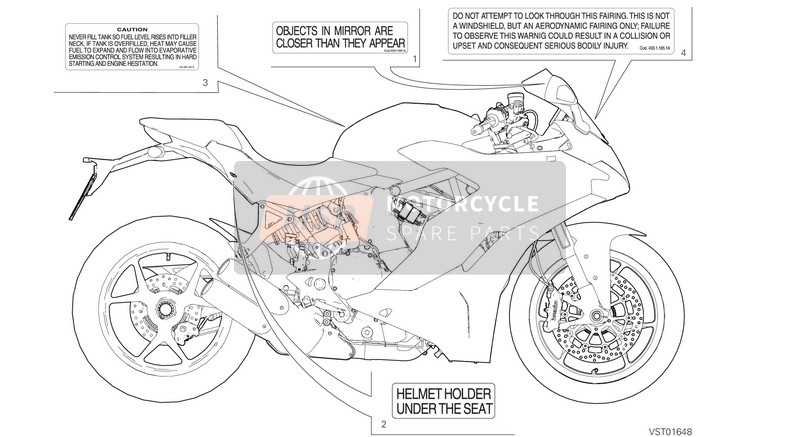 Ducati SPC 2020 Plaques de positionnement pour un 2020 Ducati SPC
