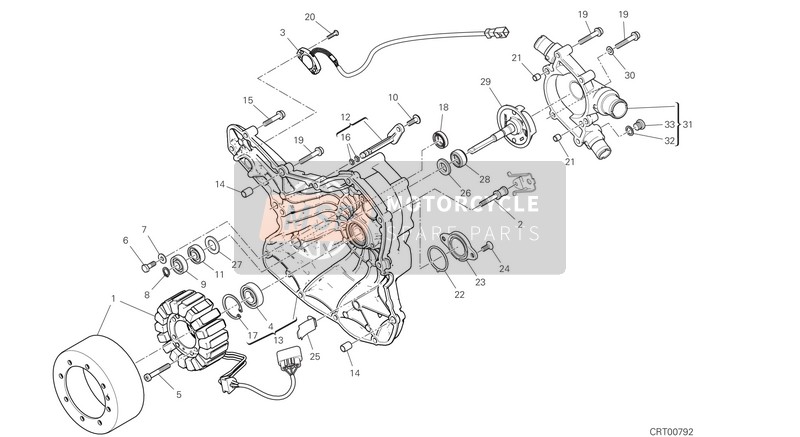 Water Pump-ALTR-Side Crankcase Cover