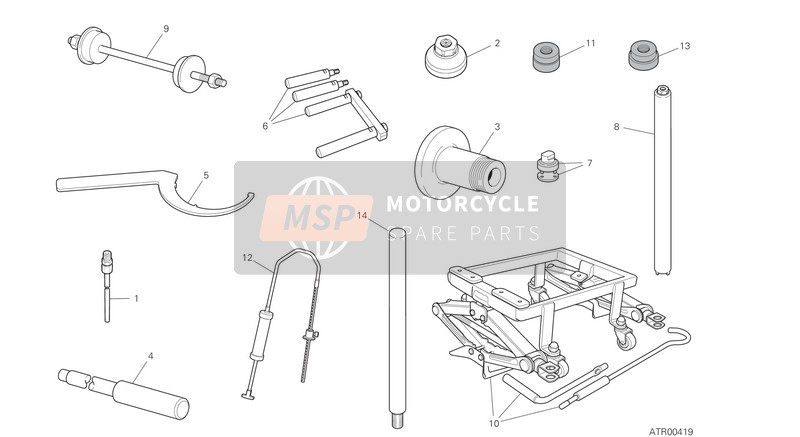 Ducati SPC 2020 Outils de Un service d'atelier (Cadre) pour un 2020 Ducati SPC