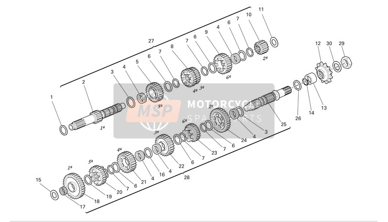 Ducati SPORT 1000 BIPOSTE Eu 2007 Boîte de vitesses pour un 2007 Ducati SPORT 1000 BIPOSTE Eu