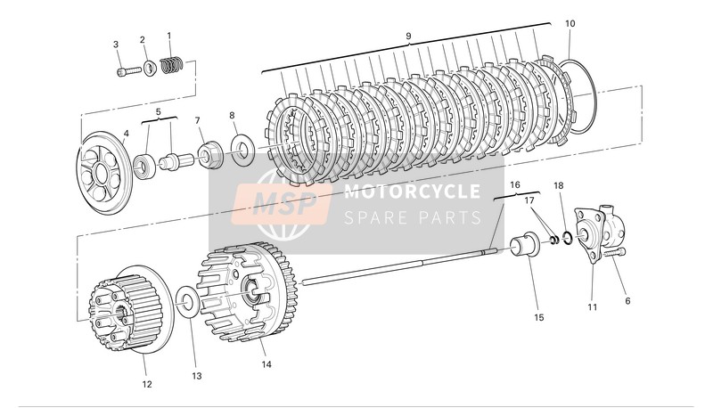 Ducati SPORT 1000 BIPOSTE Eu 2007 Kupplung für ein 2007 Ducati SPORT 1000 BIPOSTE Eu