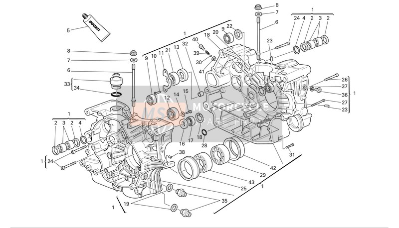 Ducati SPORT 1000 BIPOSTE Eu 2007 Kurbelgehäusehälften für ein 2007 Ducati SPORT 1000 BIPOSTE Eu