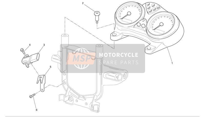 Ducati SPORT 1000 BIPOSTE Usa 2007 Tableau de bord pour un 2007 Ducati SPORT 1000 BIPOSTE Usa