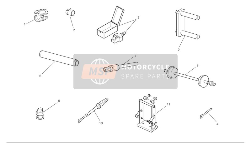 Ducati SPORT 1000 BIPOSTO Eu 2008 Werkstatt-Servicewerkzeuge 1 für ein 2008 Ducati SPORT 1000 BIPOSTO Eu