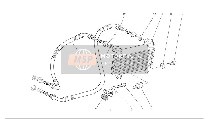 Ducati SPORT 1000 S Eu 2008 Oil Cooler for a 2008 Ducati SPORT 1000 S Eu