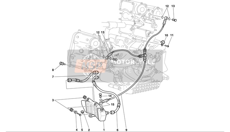 Ducati SPORT TOURING 4 Eu 2002 Radiatore dell'olio per un 2002 Ducati SPORT TOURING 4 Eu