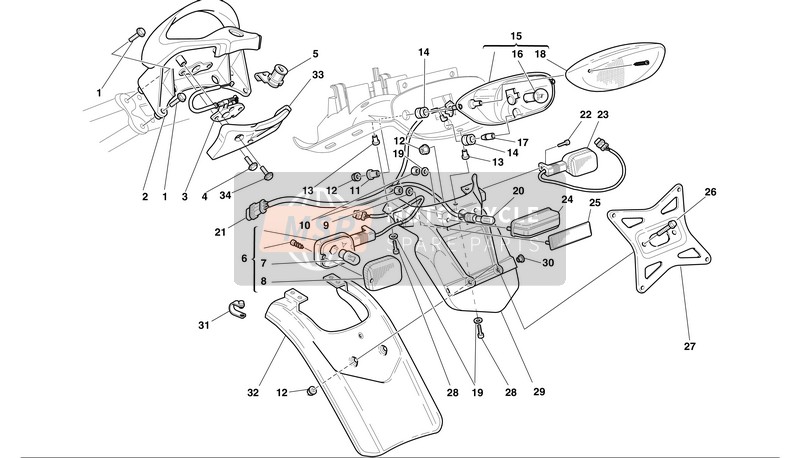 59820191A, Serrure Selle, Ducati, 2