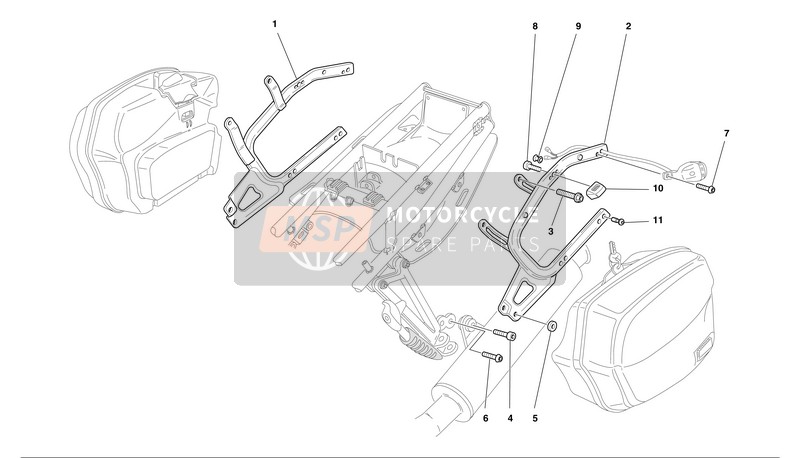 Ducati SPORT TOURING 4 Usa 2002 Borse laterali si allaccia per un 2002 Ducati SPORT TOURING 4 Usa