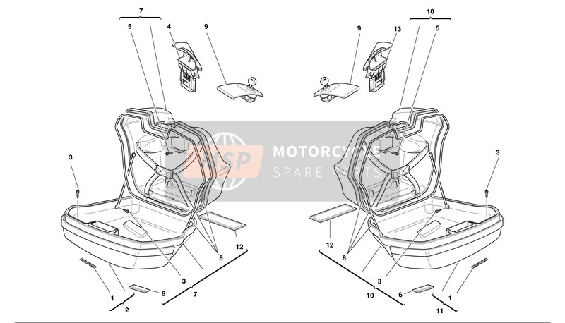 Ducati SPORT TOURING 4 Usa 2002 Sacoches latérales pour un 2002 Ducati SPORT TOURING 4 Usa