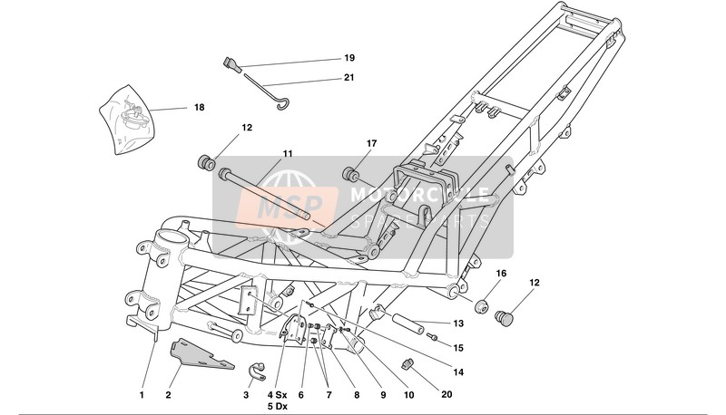 Ducati SPORT TOURING 4S Eu 2002 Frame for a 2002 Ducati SPORT TOURING 4S Eu