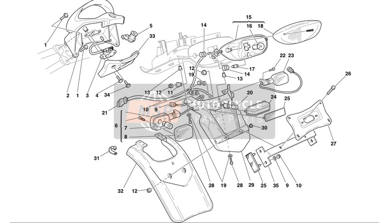 Ducati SPORT TOURING 4S Usa 2002 Number Plate Holder for a 2002 Ducati SPORT TOURING 4S Usa