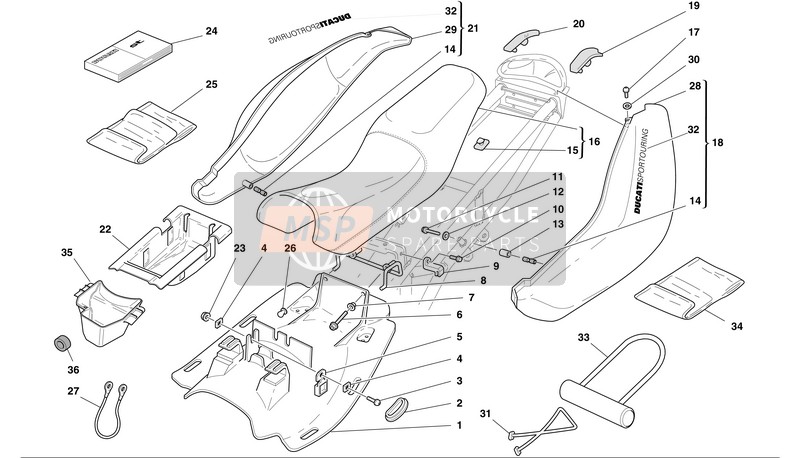 Ducati SPORT TOURING 4S Usa 2002 SITZ für ein 2002 Ducati SPORT TOURING 4S Usa