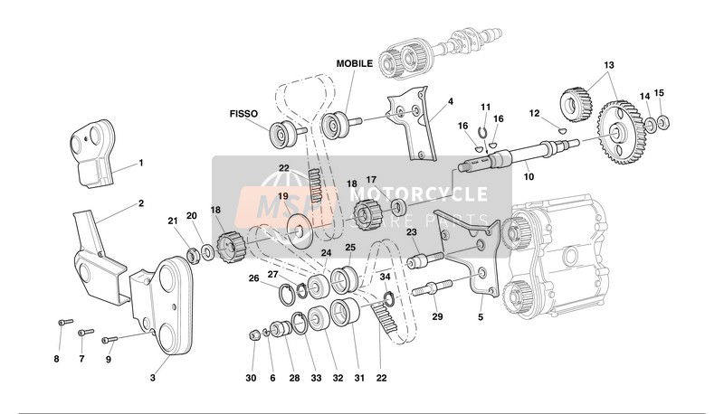 Ducati SPORT TOURING 4S Usa 2002 Timing voor een 2002 Ducati SPORT TOURING 4S Usa