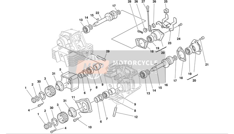 14810522A, Arbre Distribution Culasse Vertical, Ducati, 0