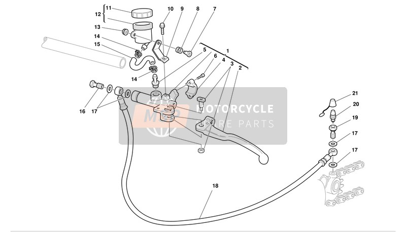 62640071B, Lever, Front Brake, Ducati, 0